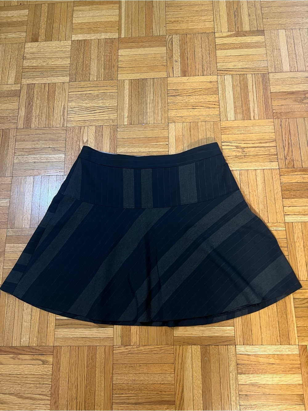 Preppy Workwear Banana Republic Black Striped A-Line Skirt size 10